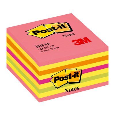 Post-it® Notes Würfel, Verschiedene Farben, 76 mm x 76 mm, 450 Blatt/Block