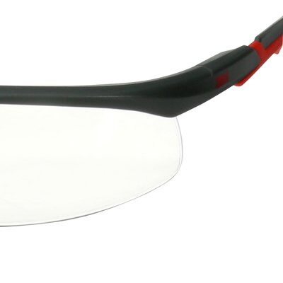 3M™ Solus™ 2000 Schutzbrille, grau/rote Bügel, Scotchgard™ Anti-Beschlag Beschichtung (K&N), klare Scheibe, winkelverstellbar, S2001SGAF-RED-EU