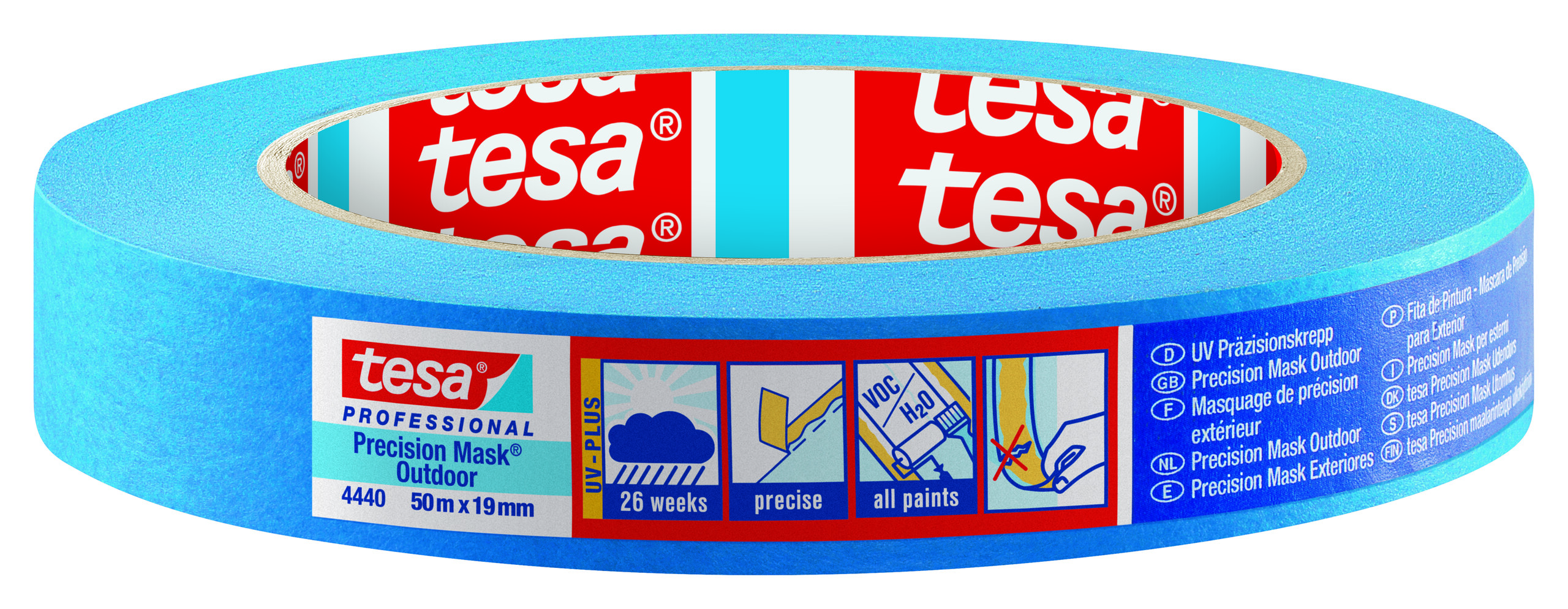 Präzisionskrepp tesa 4440 für Außenanwendungen 19 mm x 50 m
