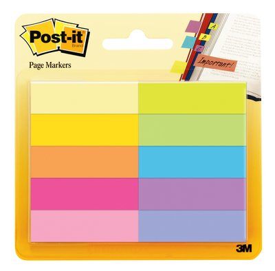 Post-it® Page Marker 670-10AB, 12,7 x 44,4 mm, verschiedene Farben, 10 x 50 Blatt