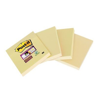 Post-it® Super Sticky Notes 6910CY, 48 x 48 mm, gelb, 4 Blöcke à 45 Blatt