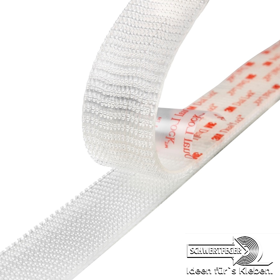 3M™ Dual Lock™ Flexibler Druckverschluss SJ4580, Transparent, 25 mm x 45.7 mm, 2.8 mm, 110 Köpfe/cm², Innen- und Außenbereich