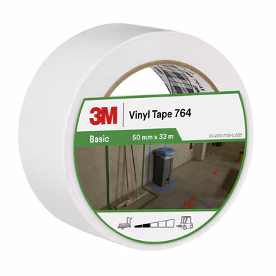3M™ Allzweck-PVC-Klebeband 764, Weiß, 50 mm x 33 m, 12 Rollen, Einzeln praktisch verpackt