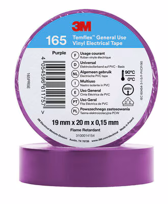 3M™ Temflex™ Vinyl-Isolierband 165, Violett, 19 mm x 20 m