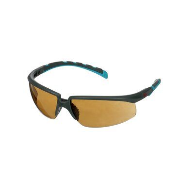 3M™ Solus™ 2000 Schutzbrille, grau/türkisfarbene Bügel, Scotchgard™ Anti-Beschlag Beschichtung (K&N), braune Scheibe, winkelverstellbar, S2005SGAF-BGR-EU