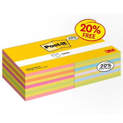 Post-it® Notes Würfel, Verschiedene Farben, 76 mm x 76 mm, 2 x 450 Blatt 100% PEFC SGSCH-PEFC-COC-110078