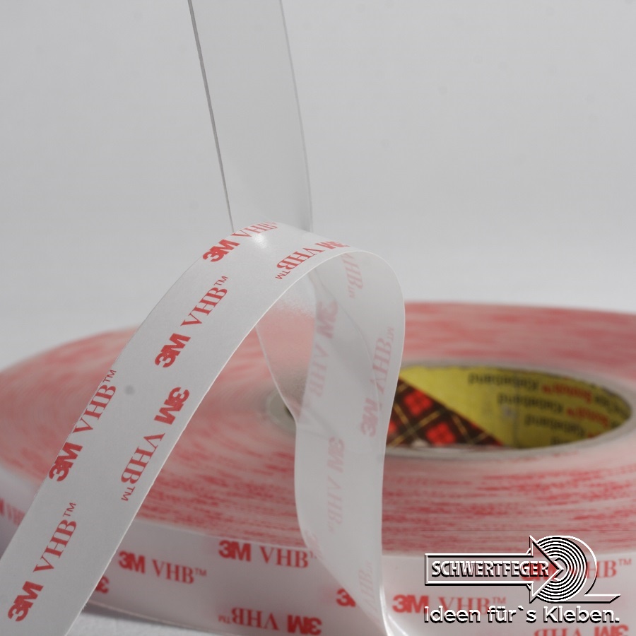 3M 4910 F 12 mm x 33 m VHB Klebeband transparent 1,0 mm Dick