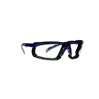 3M™ Solus™ 2000 Schutzbrille, blau/graue Bügel, Schaumrahmen, Scotchgard™ Anti-Beschlag Beschichtung (K&N), klare Scheibe, winkelverstellbar, S2001SGAF-BGR-F-EU