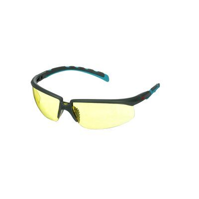 3M™ Solus™ 2000 Schutzbrille, grau/türkisfarbene Bügel, Scotchgard™ Anti-Beschlag Beschichtung (K&N), gelbe Scheibe, winkelverstellbar, S2003SGAF-BGR-EU
