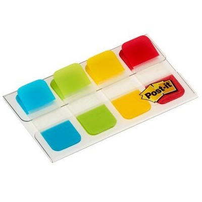 3M  Post-it® Index Strong Ablagetabs, Mini, Gelb, Rot, Blau und Grün, 15.8 mm x 38.1 mm, 40 Haftstreifen/Spender