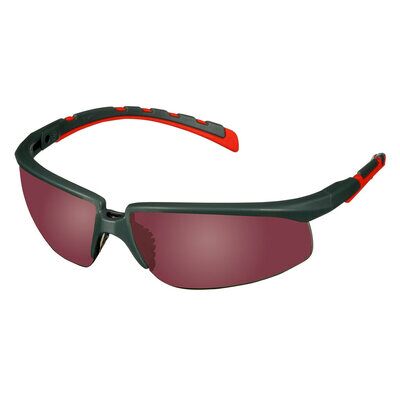 3M™ Solus™ 2000 Schutzbrille, grau/rote Bügel, rot verspiegelte Scheibe, winkelverstellbar, Anti-Kratz-Beschichtung, S2024AS-RED-EU