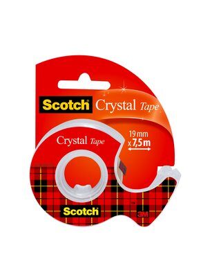 Scotch® Crystal Klebeband 1 Rolle 19 mm x 7,5 m + Handabroller