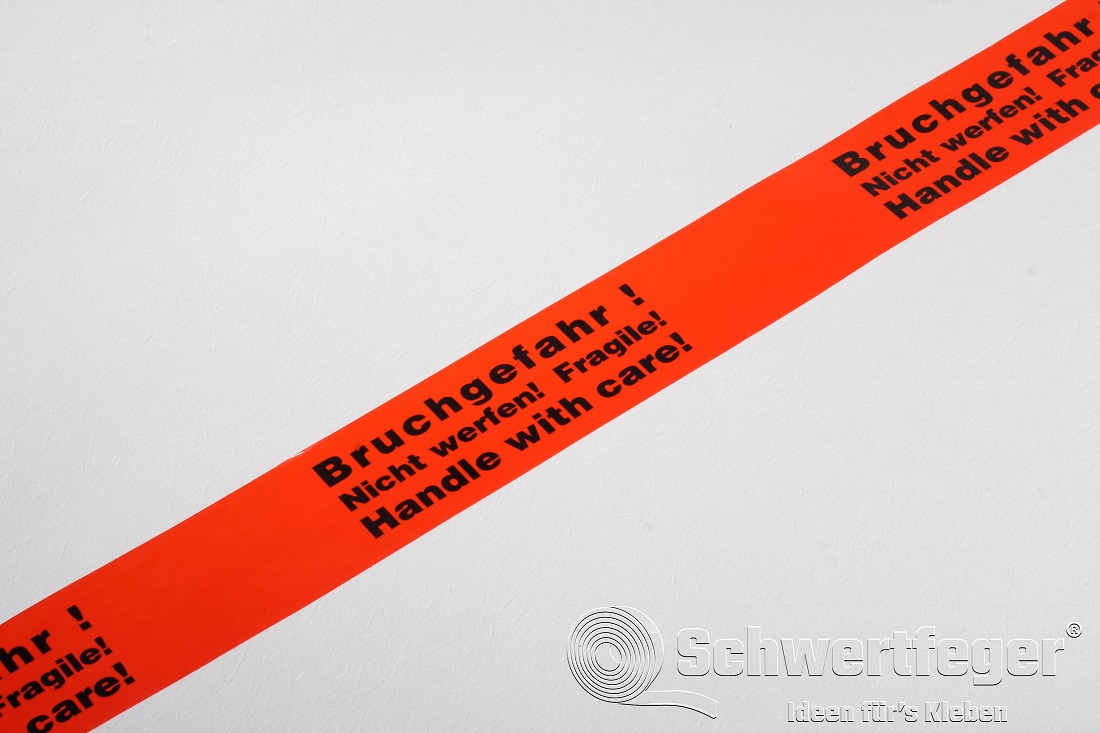 SPADA® PVC Packband 2-sprachig Bruchgefahr Nicht werfen 50 mm x 66 m