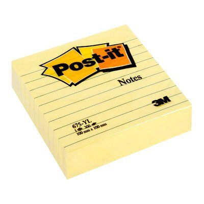 Post-it® Notes 675YL, 100 x 100 mm, gelb, 1 Block à 300 Blatt