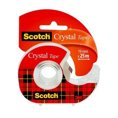 Scotch® Crystal Klebeband 1 Rolle 19 mm x 25 m + Handabroller