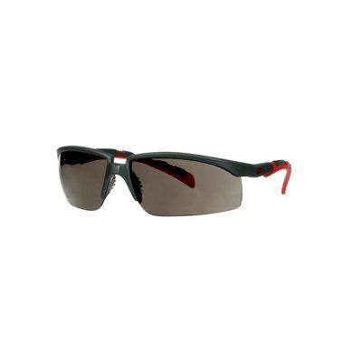 3M™ Solus™ 2000 Schutzbrille, grau/rote Bügel, Scotchgard™ Anti-Beschlag Beschichtung (K&N), graue Scheibe, winkelverstellbar, S2002SGAF-RED-EU